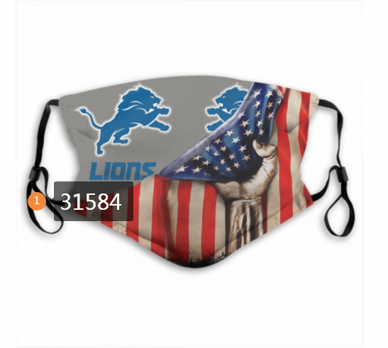 NFL 2020 Detroit Lions #2 Dust mask with filter->nfl dust mask->Sports Accessory